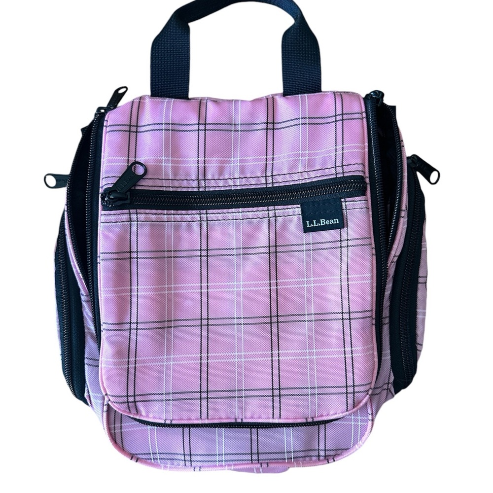 L.L Bean Pink Plaid Shower/Toiletry Bag